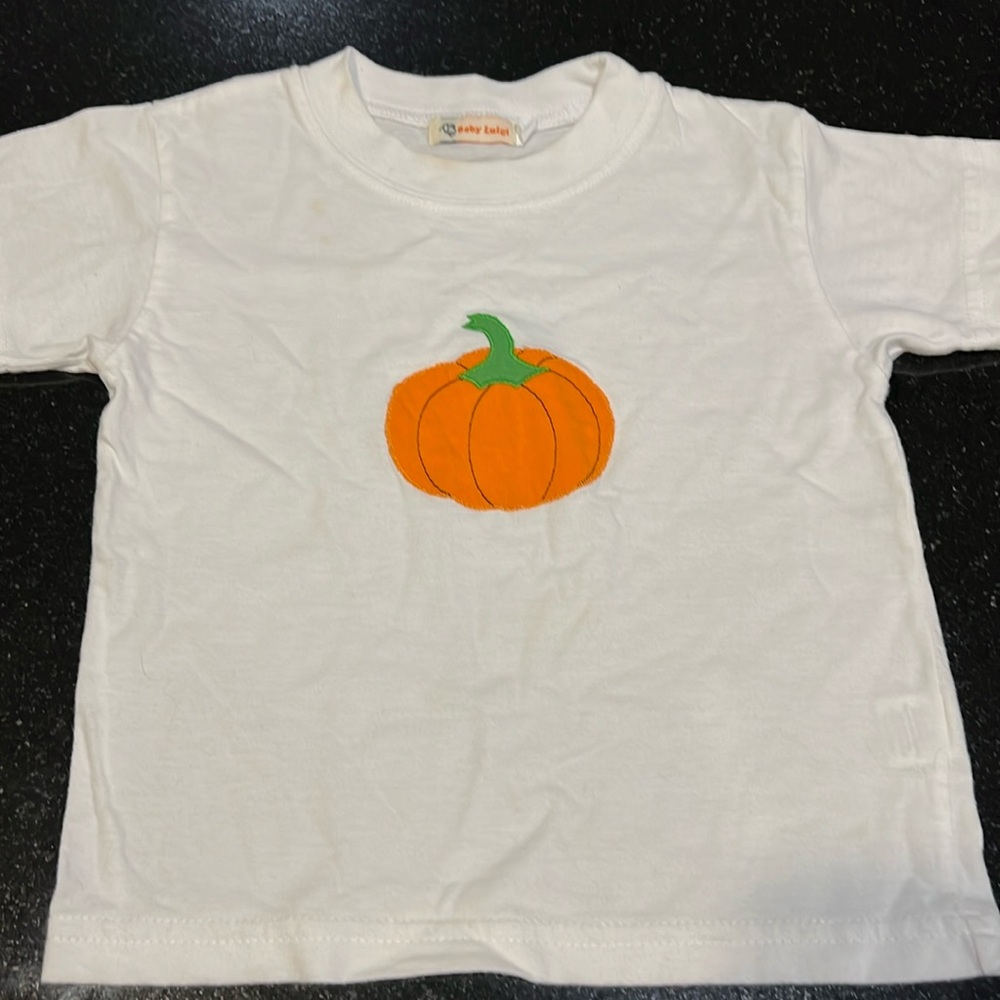 Boys Baby Luigi fall pumpkin shirt.